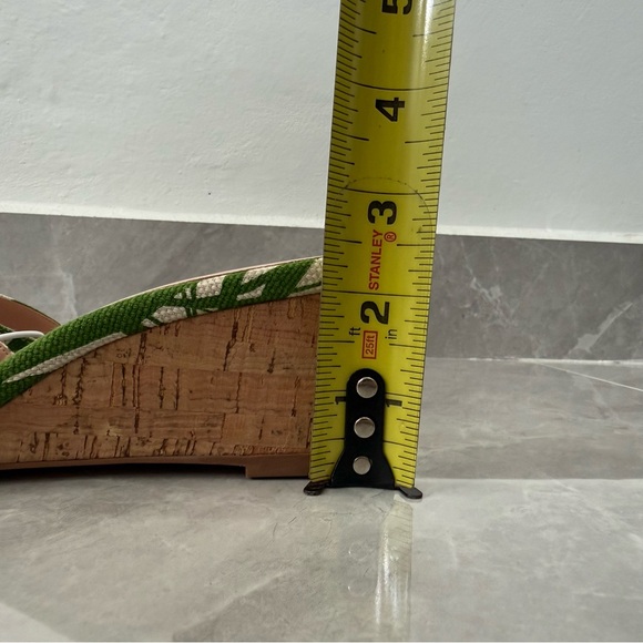 NWOT Women’s Kate Spade Myrah Palm Frond Cork Heel Wedge Open Toe Sandals 5.5 - Picture 13 of 13